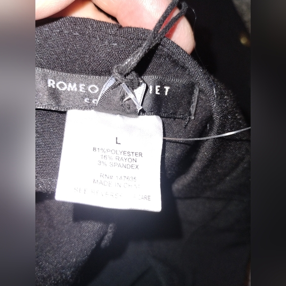 Romeo And Juliet Couture Black Button-Detail Women's Pants - Picture 2 of 9